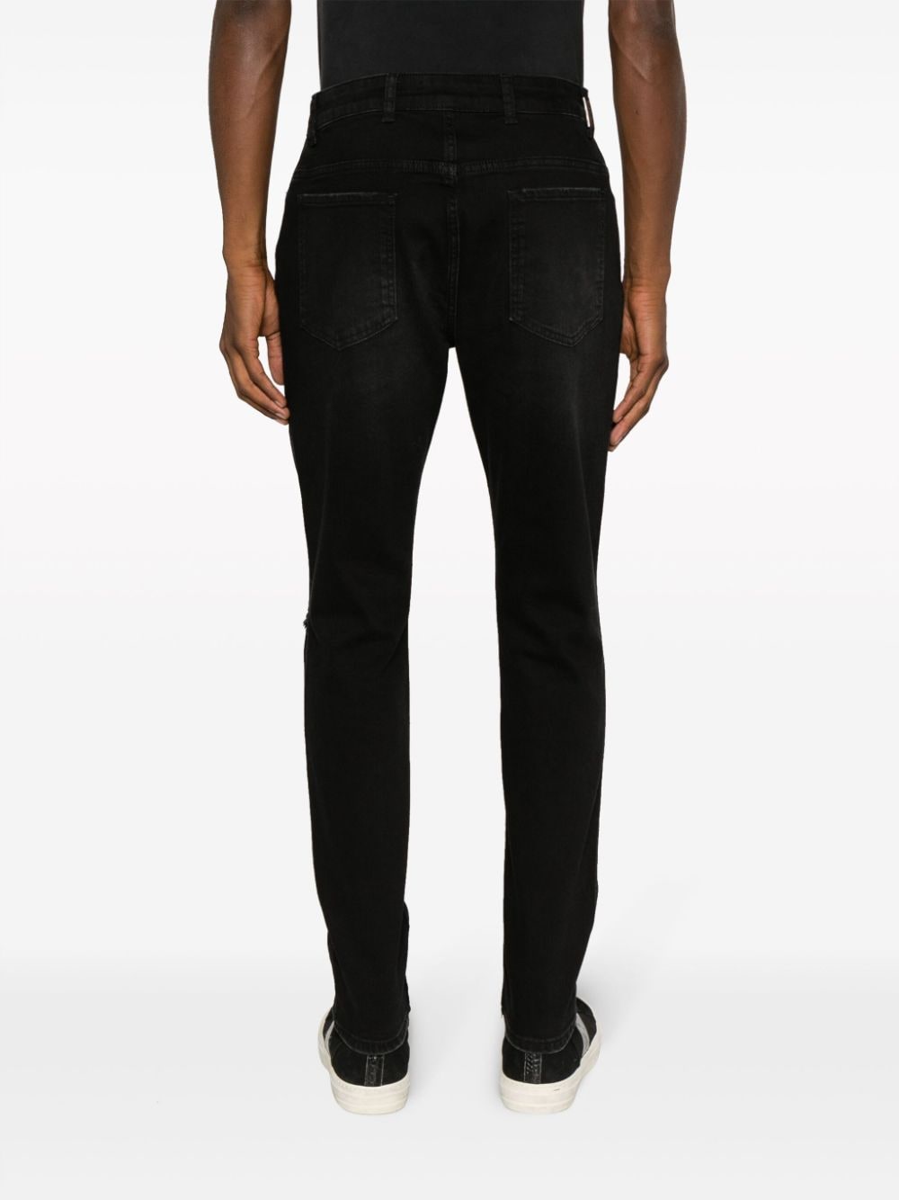 Shop Represent R1 Destroyer Denim Slim-cut Jeans In 黑色