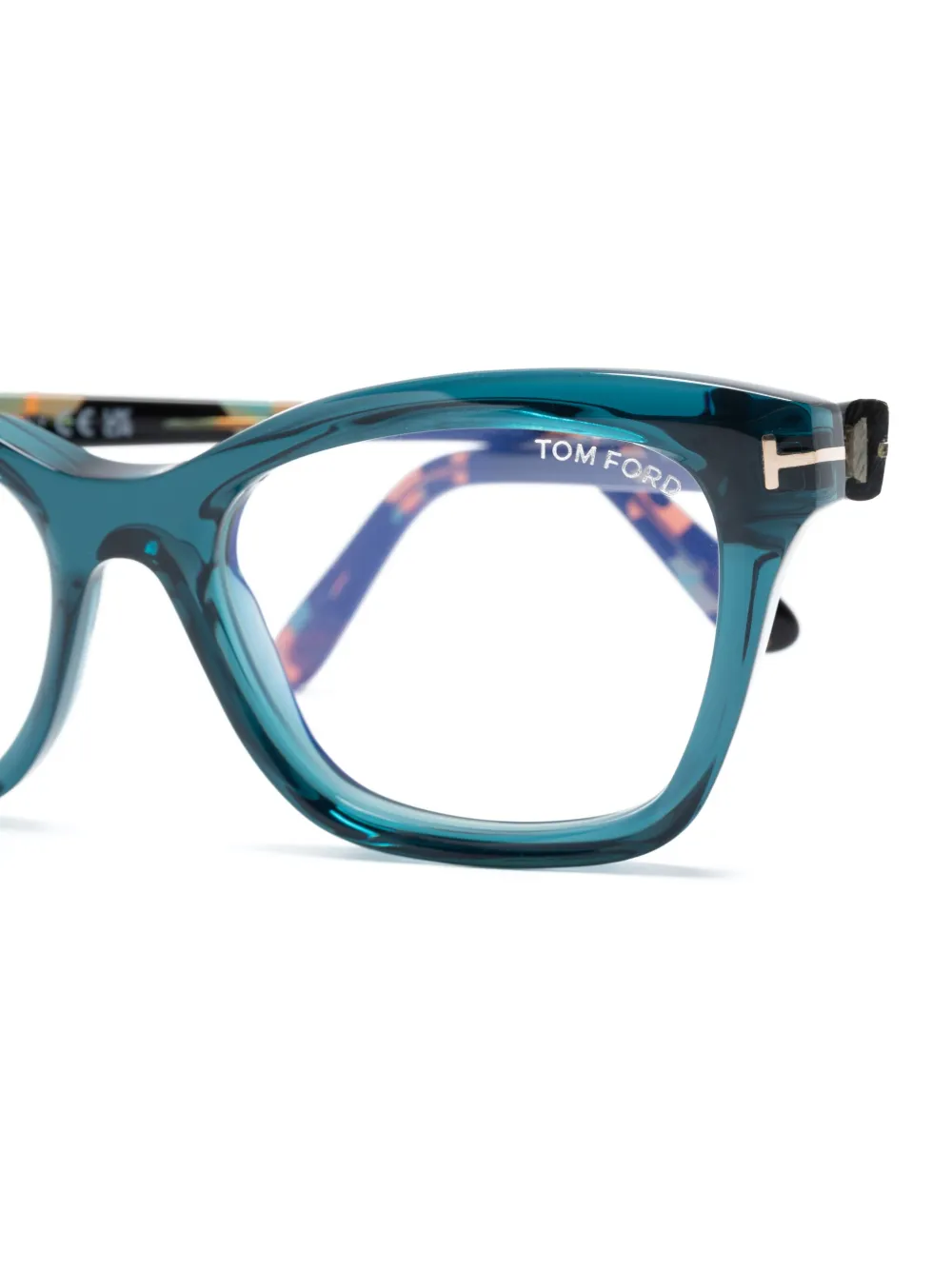 Tom Ford Ft5909b Tortoiseshell Cat-eye Glasses In Blue