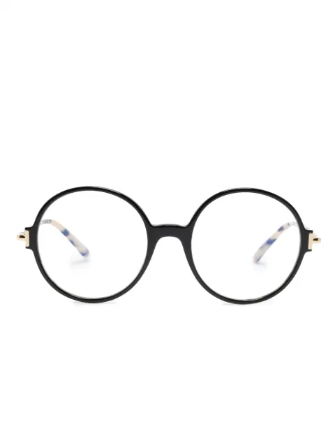 TOM FORD Eyewear lentes FT5914B con armazón redonda estilo carey