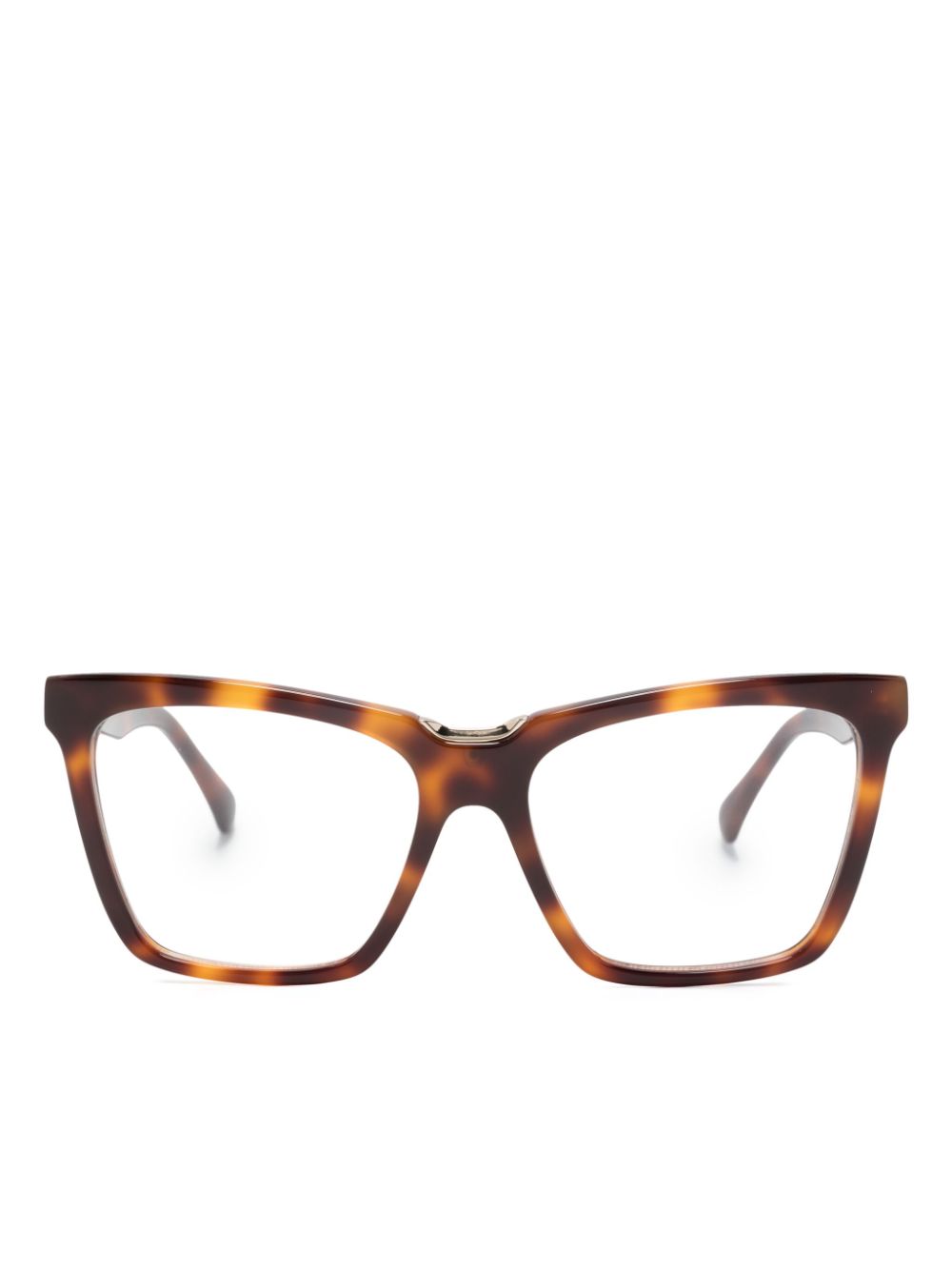 tortoiseshell-effect cat-eye frame glasses