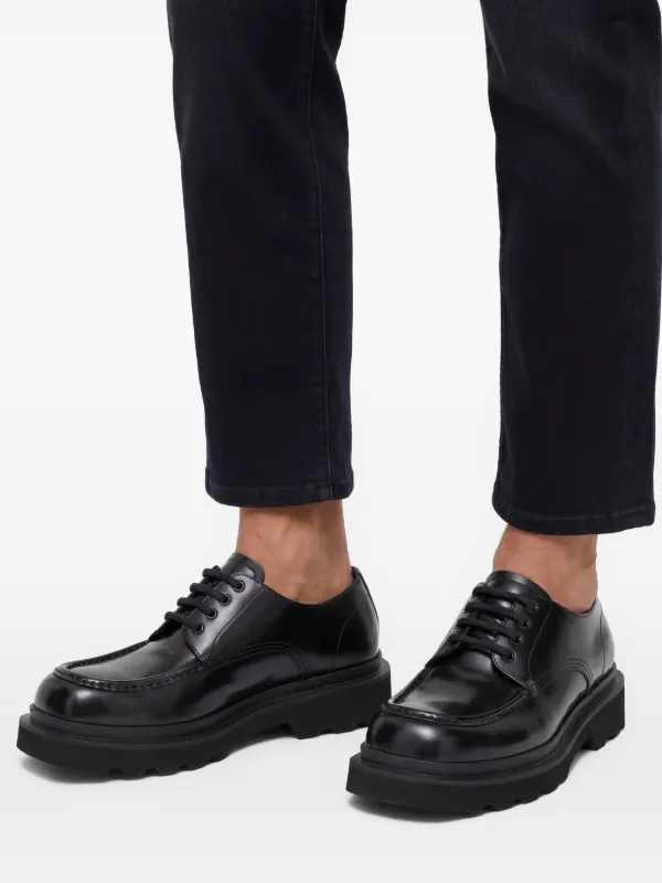 Dolce & Gabbana square-toe Leather Derby Shoes | Black | FARFETCH JO