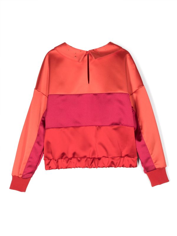 Mi Mi Sol Peter Pan collar Satin Sweatshirt Farfetch