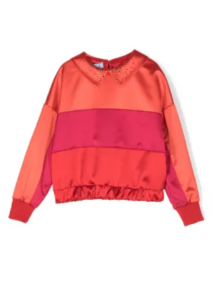 Mi Mi Sol Peter Pan collar Satin Sweatshirt Farfetch