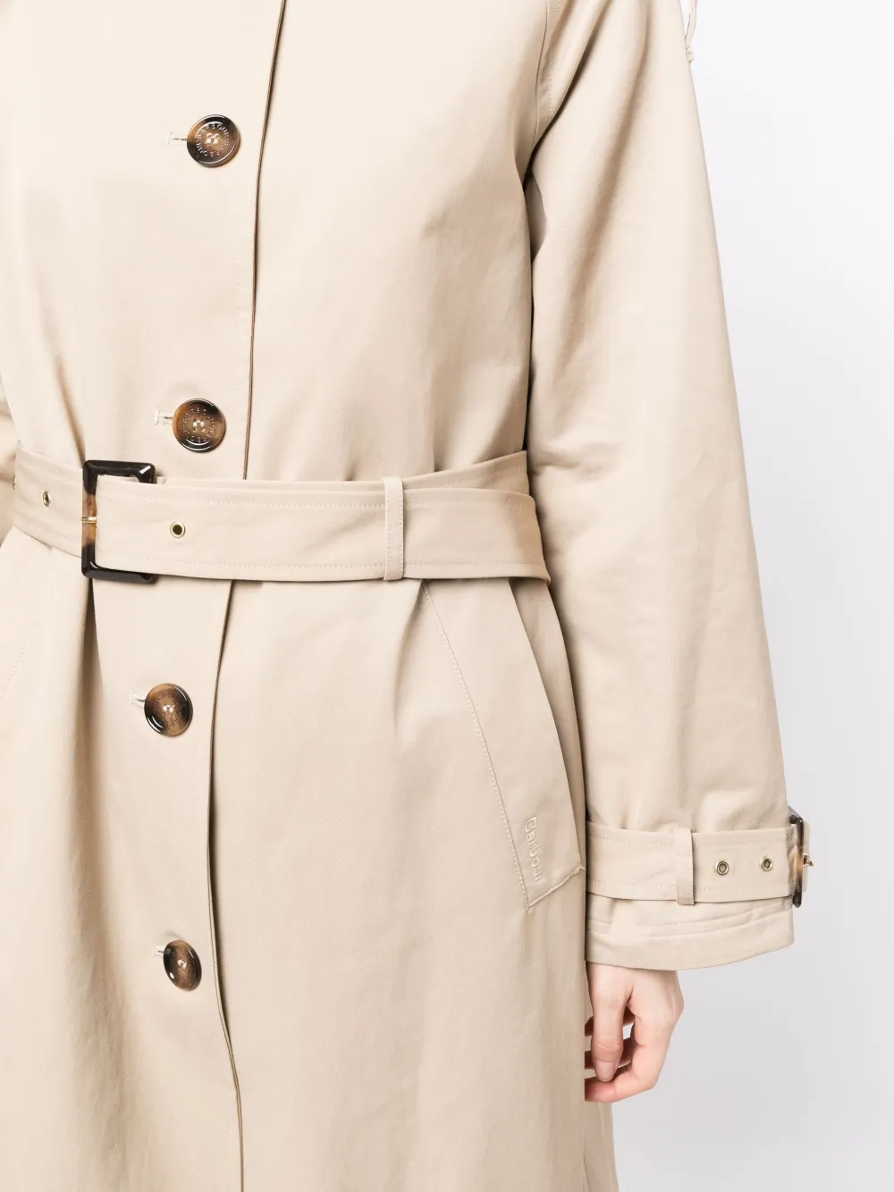 Shop Barbour Marie Belted Trench Coat In Brown