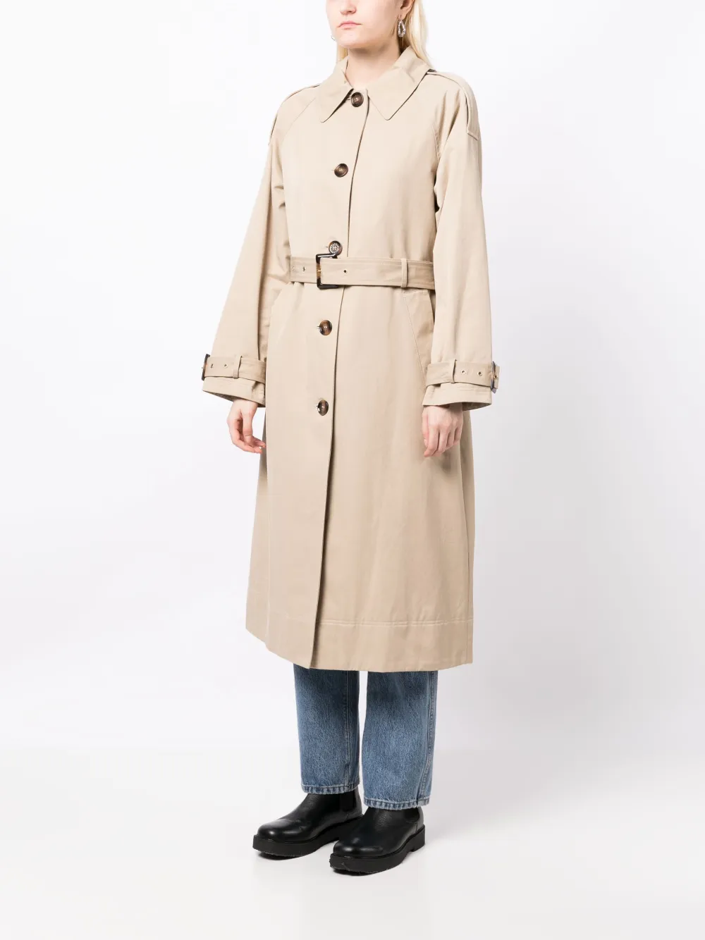 Shop Barbour Marie Belted Trench Coat In Brown