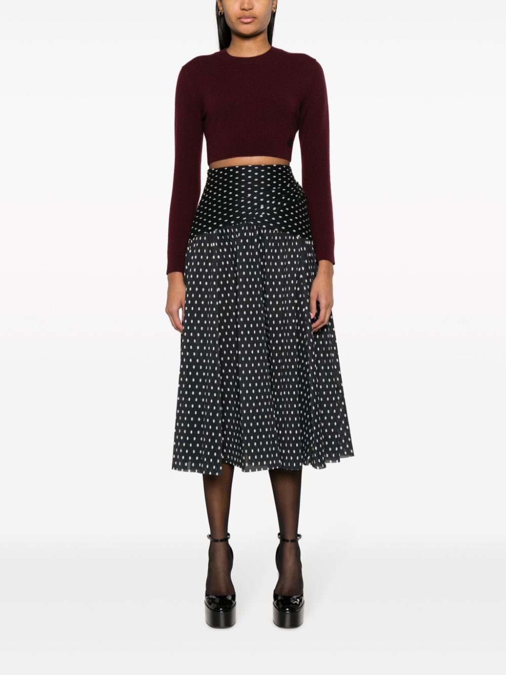 Image 2 of ZIMMERMANN polka-dot print pleated skirt