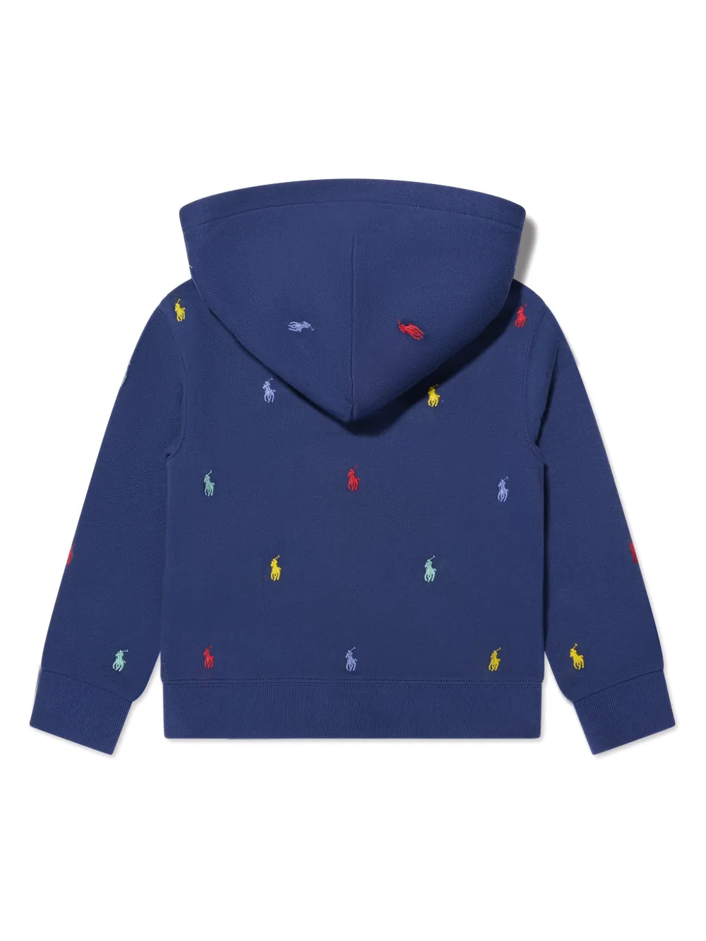 Ralph Lauren Kids Pony-embroidered zip-up hoodie - Blauw