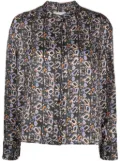 ISABEL MARANT Leidy geometric-print long-sleeve shirt - Black