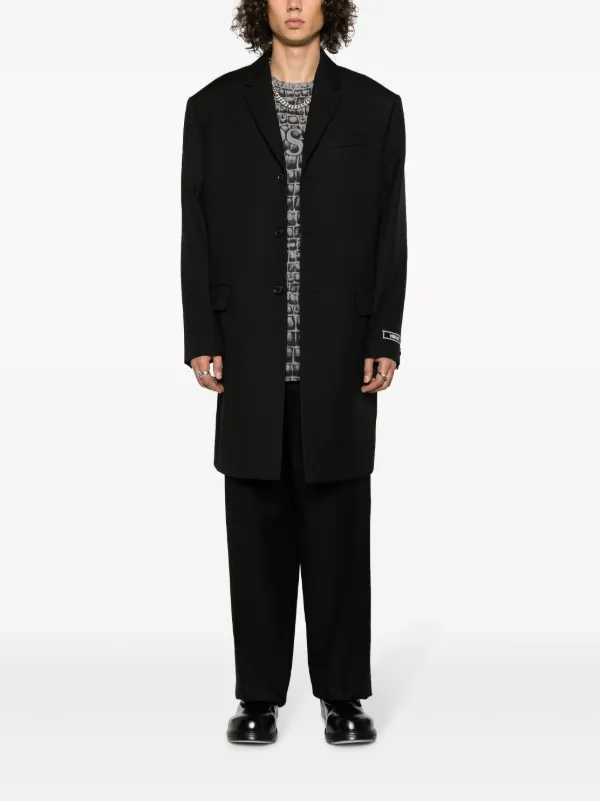 【versace】ストレート ハイウエスト ウール パンツ Versace Wool Tailored Trousers | Black | FARFETCH