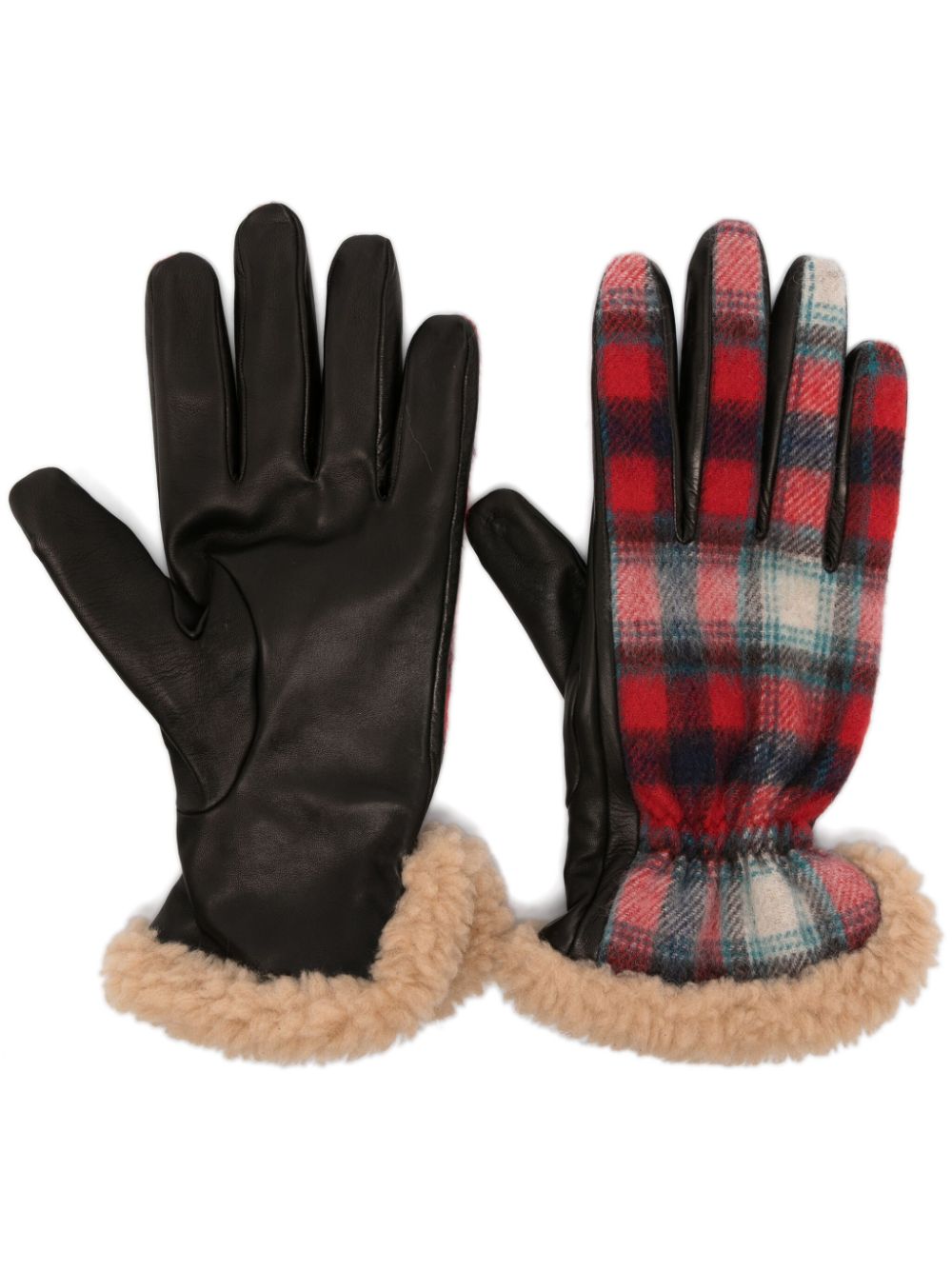 Dsquared2 Plaid Check-pattern Knitted Gloves In Schwarz