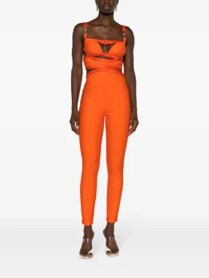 オールインワン・サロペット VERSACE Women Jumpsuits 10119181A086951R900 Orange Versace Rompers for Women - FARFETCH