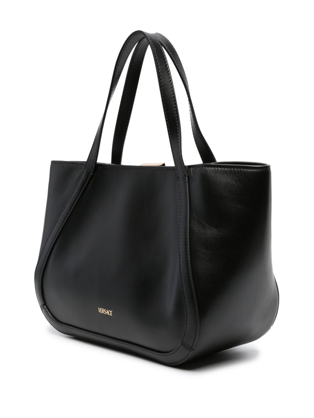 Shop Versace Greca Goddess Tote Bag In Black