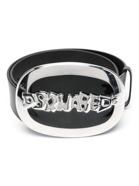 DSQUARED2 logo-buckle leather belt Women