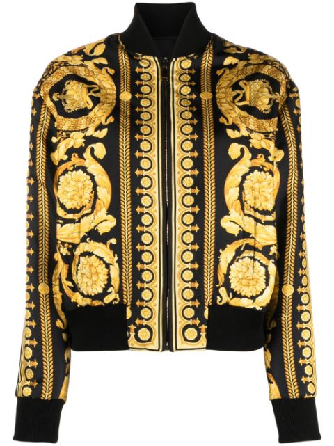 Versace Barocco reversible silk bomber jacket