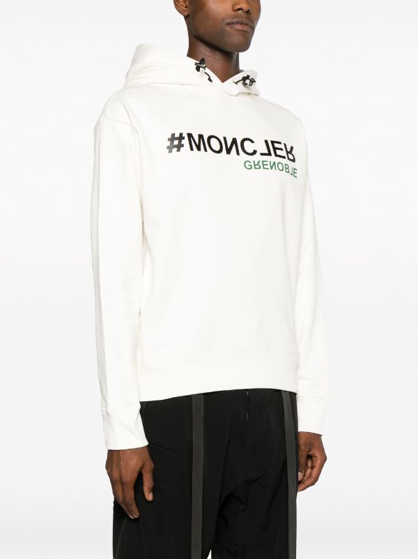 Moncler Grenoble logo print Cotton Hoodie Farfetch