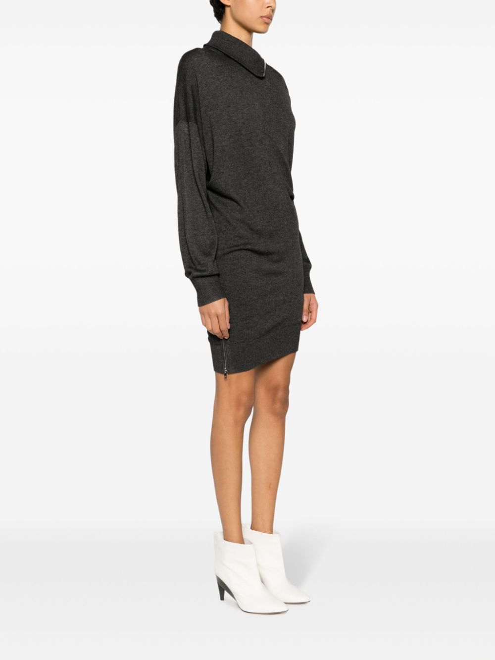 Shop Isabel Marant Gaelys Asymmetric Dress In Grey