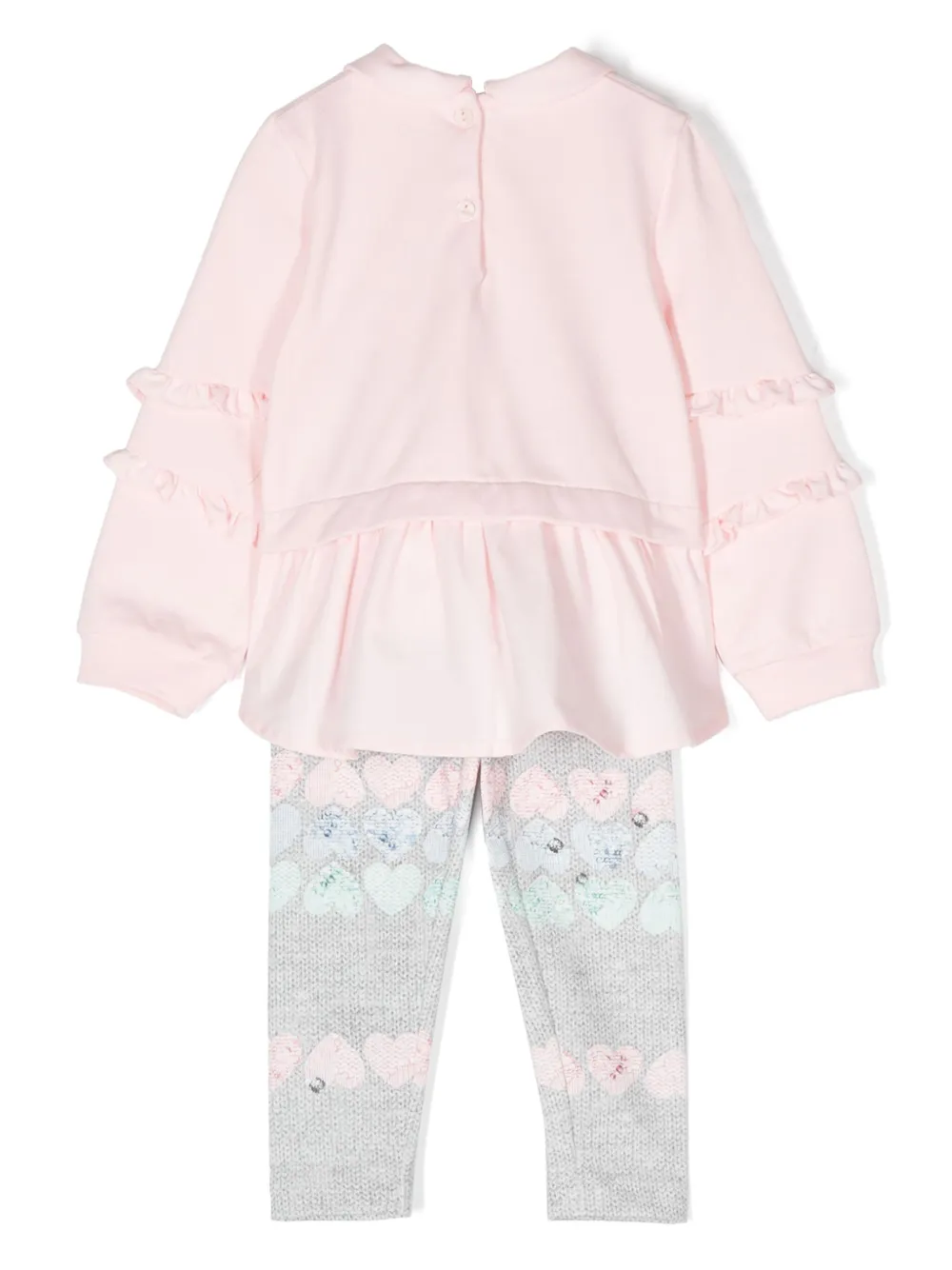 Lapin House heart-print cotton-blend set - Roze