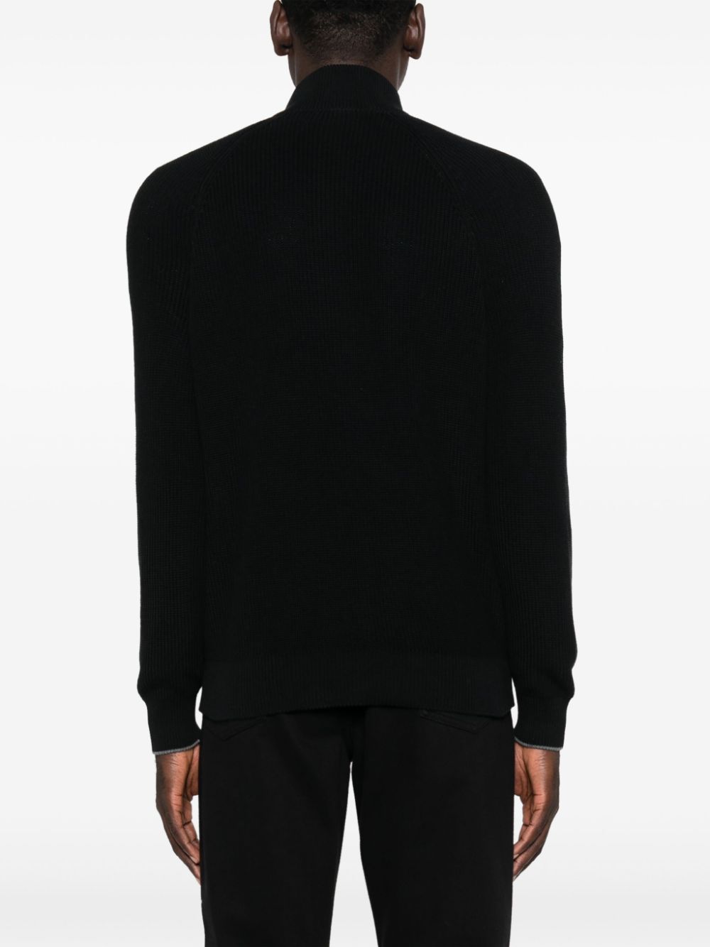 Shop Brunello Cucinelli Zip-fastening Cotton Sweatshirt In Black