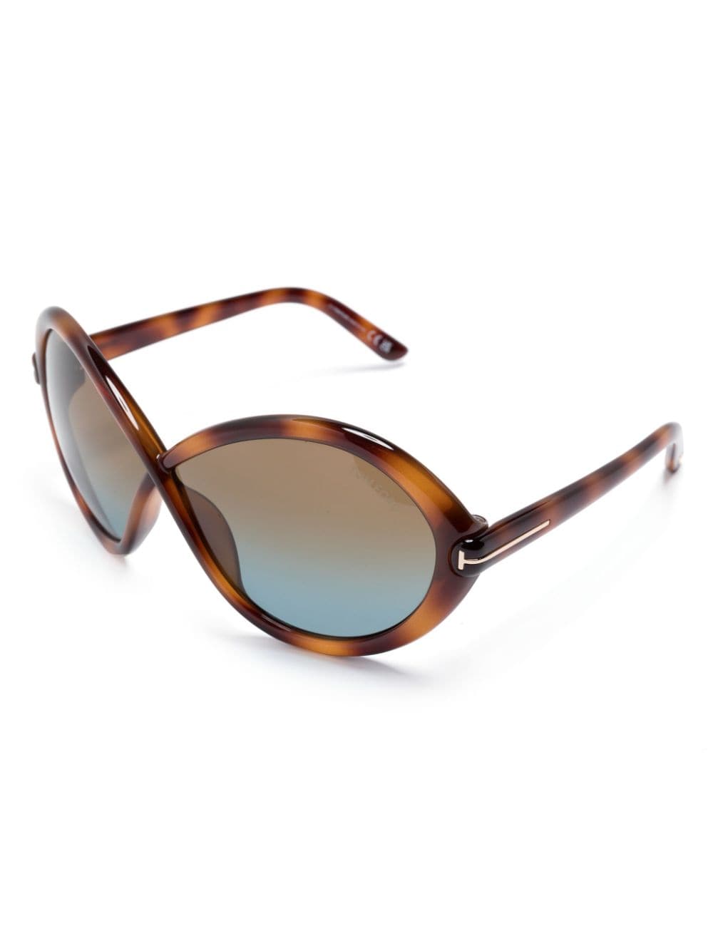 Shop Tom Ford Jada Tortoiseshell Butterfly-frame Sunglasses In Brown