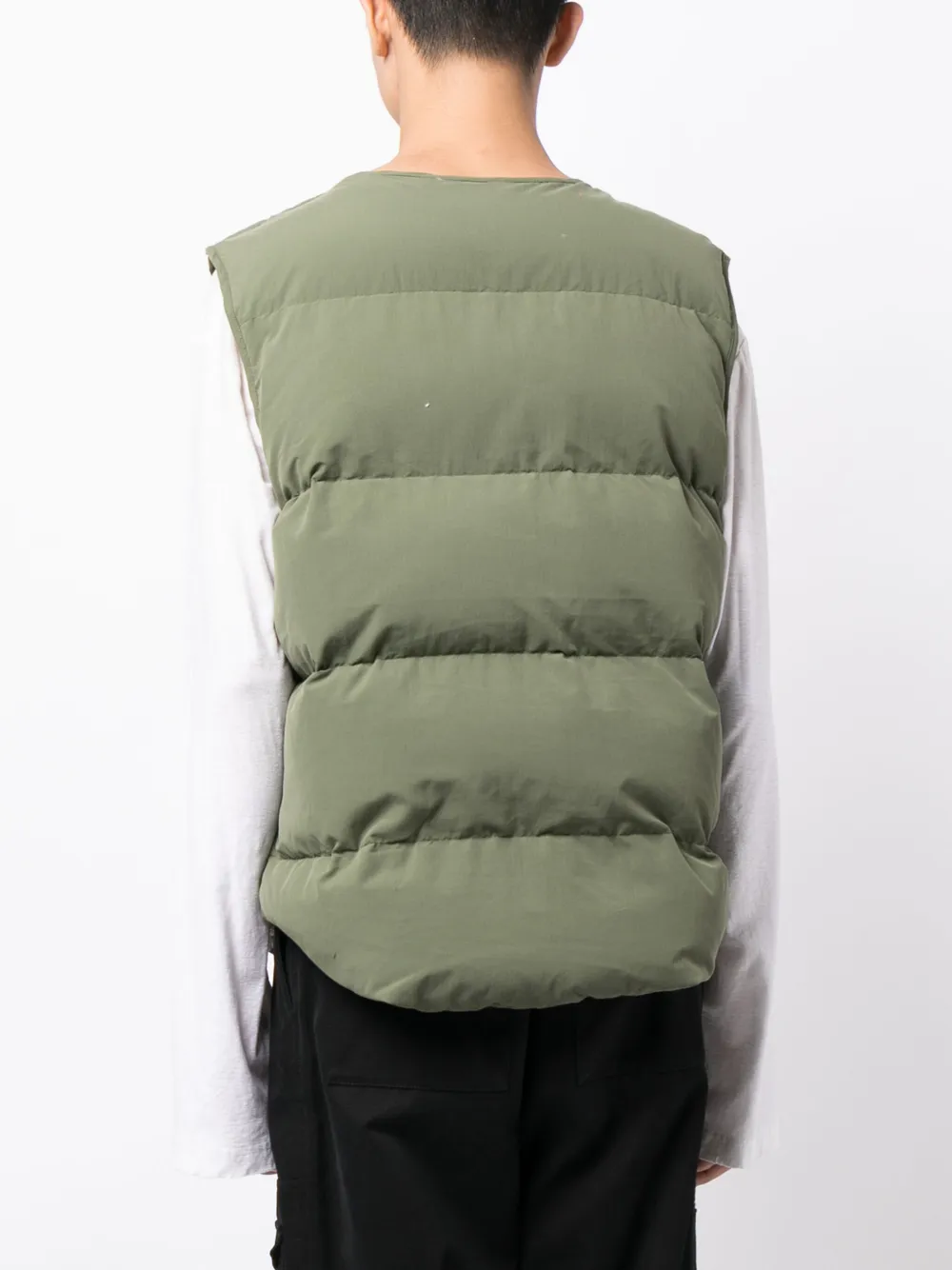 Alpha Industries Logo-patch Quilted Gilet In Green