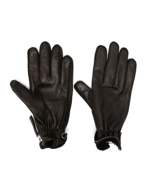 Dsquared2 logo-patch leather gloves