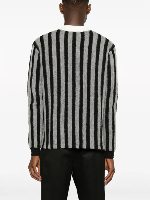 Maison Kitsuné logo-patch Striped Polo Shirt - Farfetch