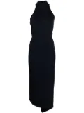 FENDI funnel-neck sleeveless ribbed-knit dress - Blue