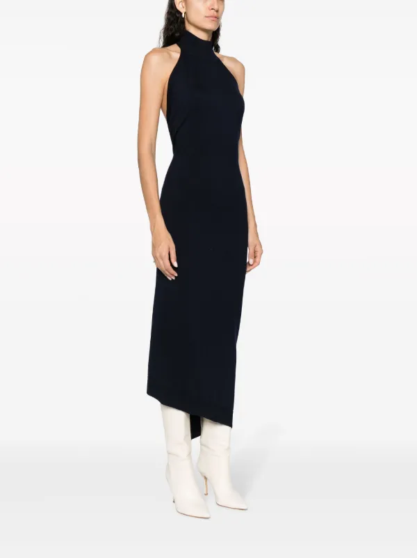 FENDI funnel neck Sleeveless ribbed knit Dress Blue FARFETCH IE