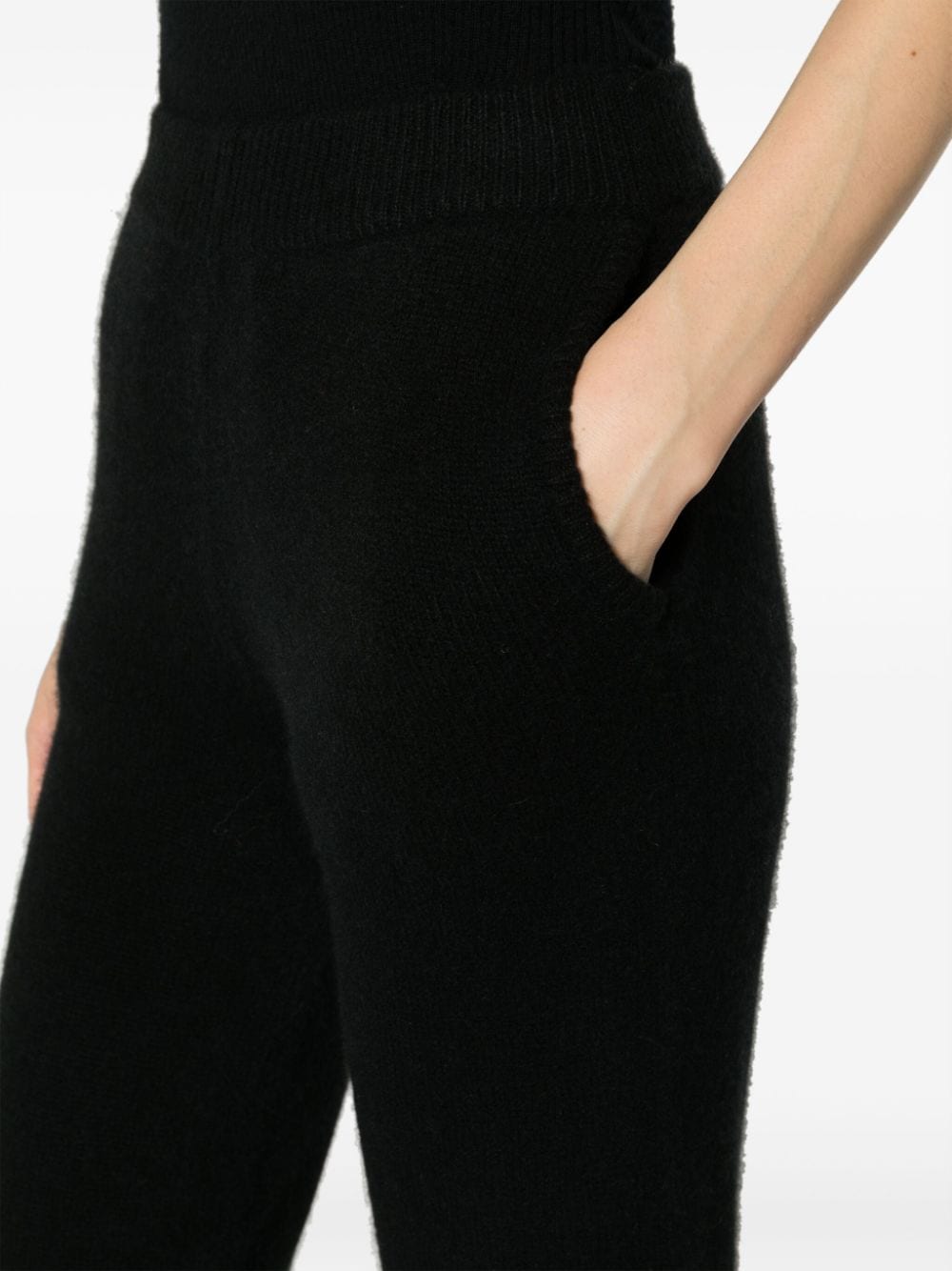 Shop Liska Finn Cashmere Straight-leg Trousers In Black