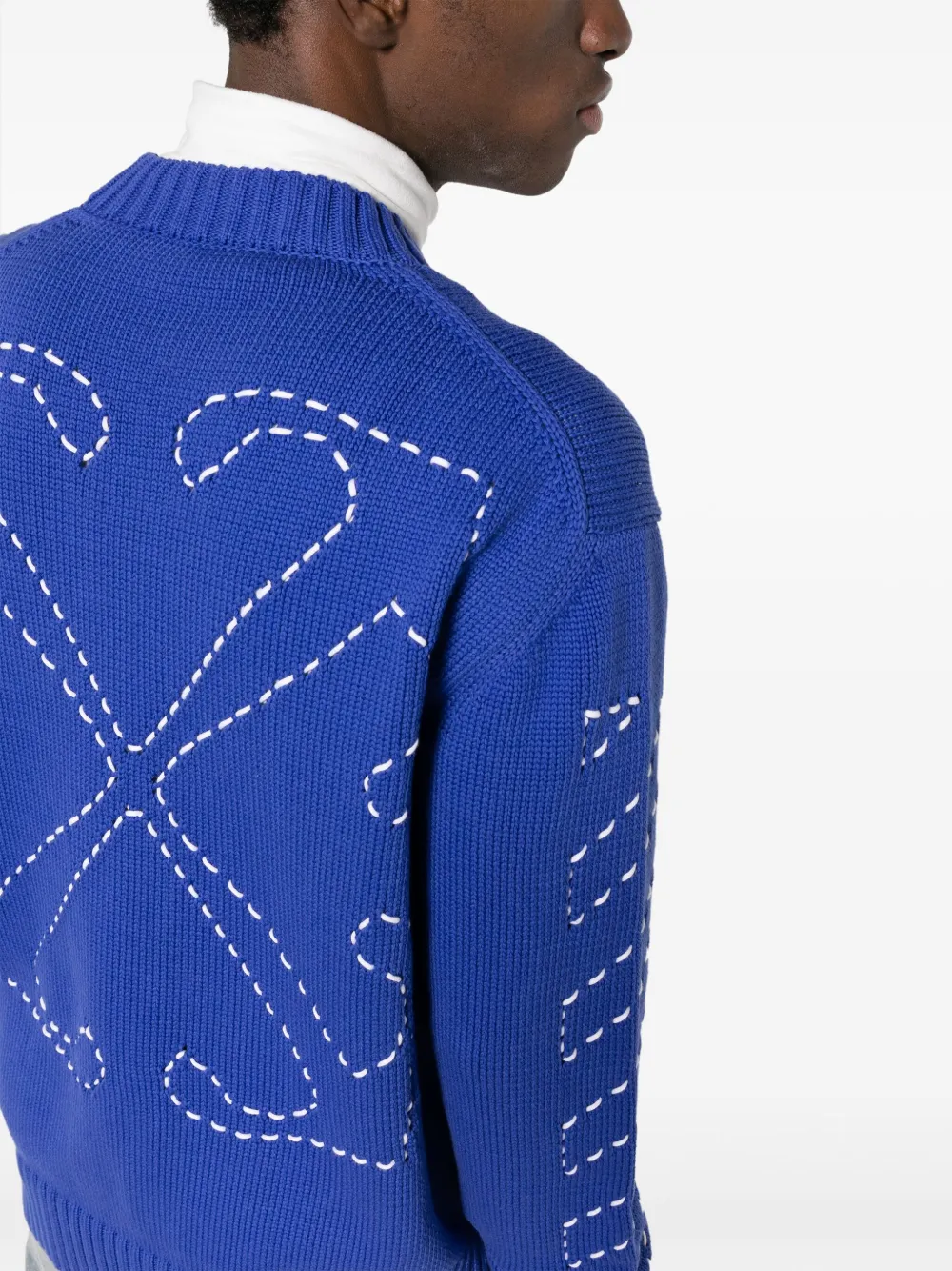 Shop Off-white Arrows-embroidered Jumper In Blau