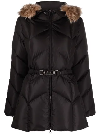 Moncler belted puffer coat best sale