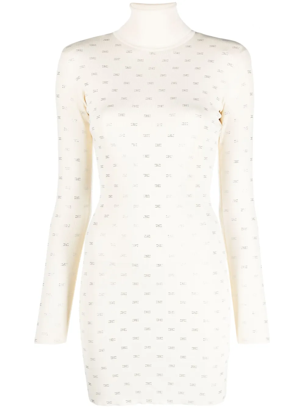 Elisabetta Franchi Mini-jurk verfraaid met kristallen Beige