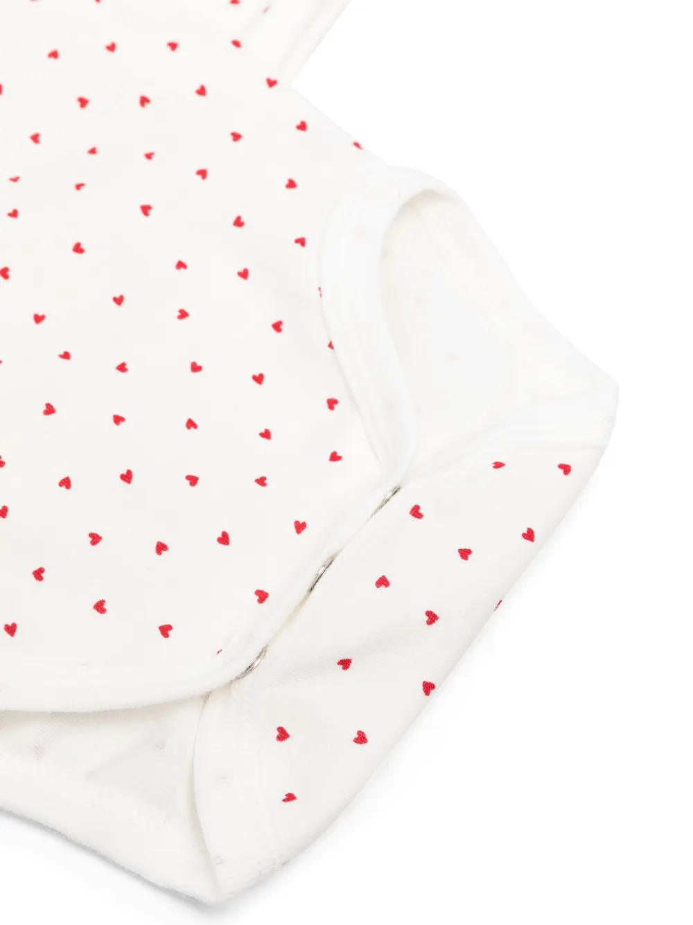 Petit Bateau Drie rompers met hartprint Wit