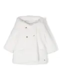 Tartine Et Chocolat double-breasted faux-fur hooded coat - White