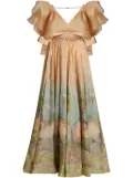 ZIMMERMANN Lyrical Endormies-print silk gown - Neutrals