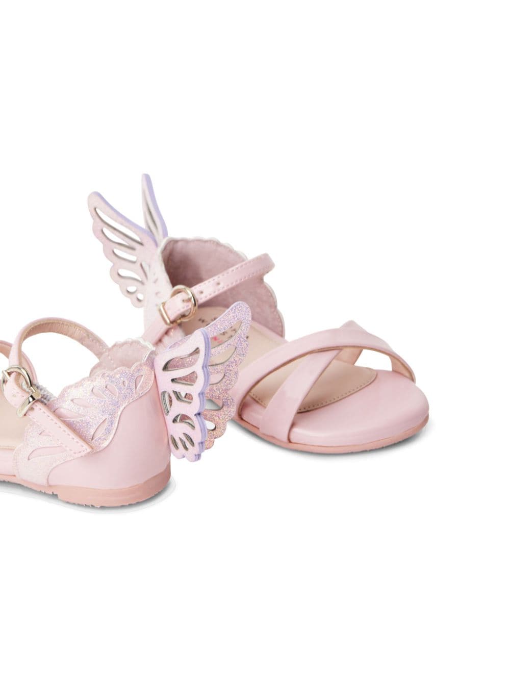 Shop Sophia Webster Mini Butterfly-detail Leather Sandals In Pink