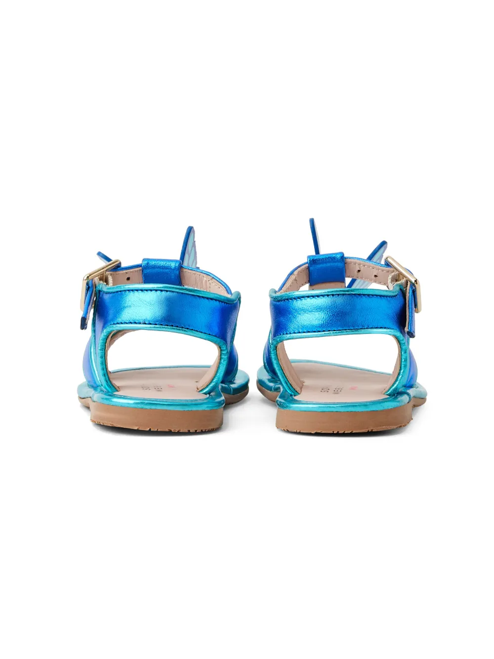 Shop Sophia Webster Mini Butterfly-appliqué Leather Sandals In Blue