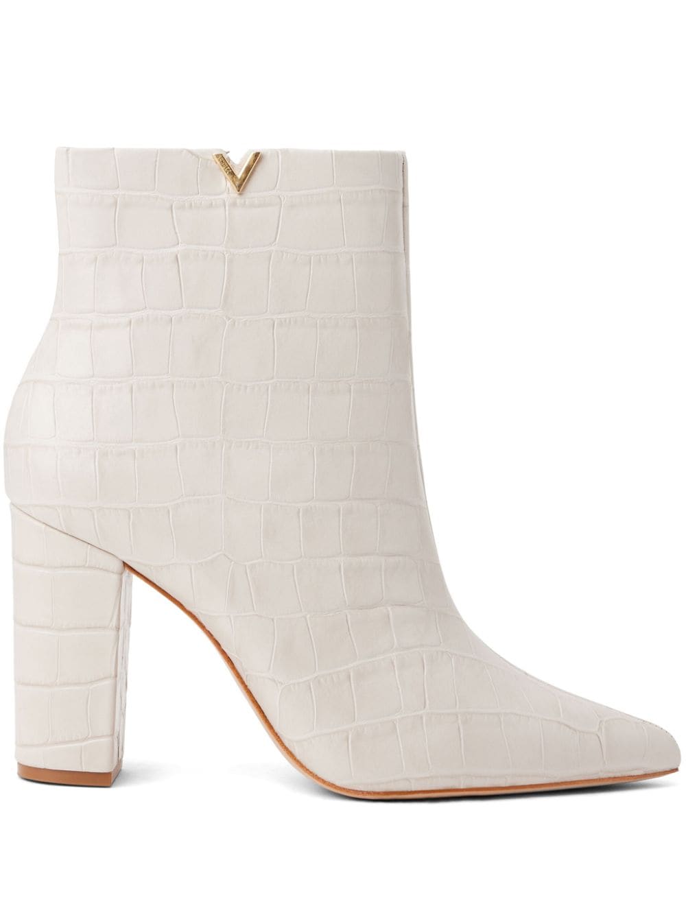 Schutz Gisele 105mm Crocodile-embossed Effect Boots In White