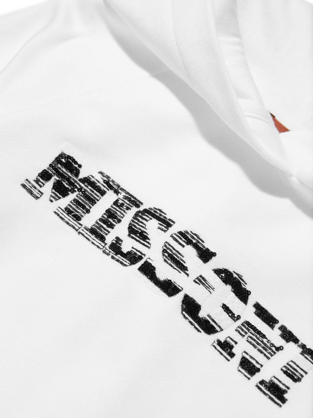 Shop Missoni Logo-embellished Cotton Hoodie In White