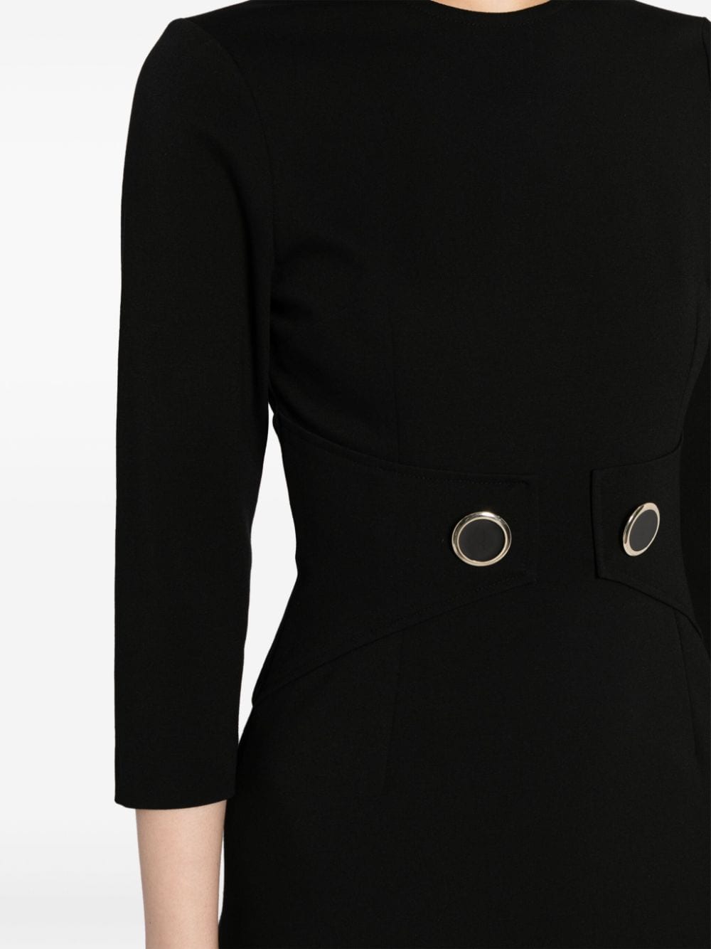 Shop Jane Sadie Button-detail Pencil Dress In Black