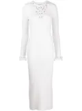 Rabanne open-knit panel midi dress - White