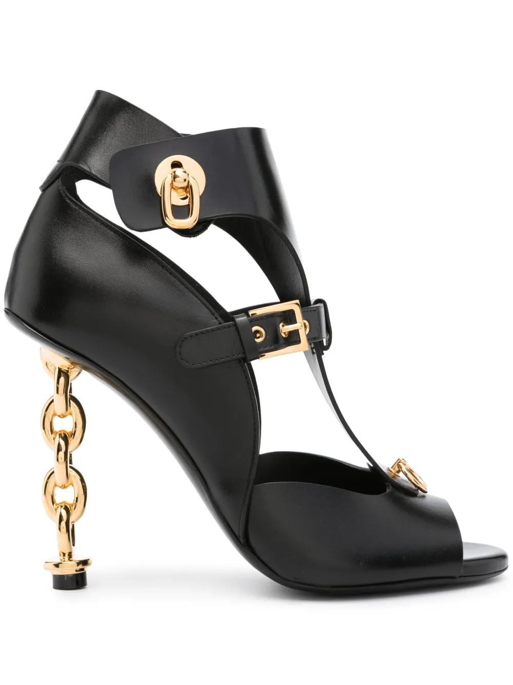 TOM FORD 105mm chain-heel cut-out sandals Black