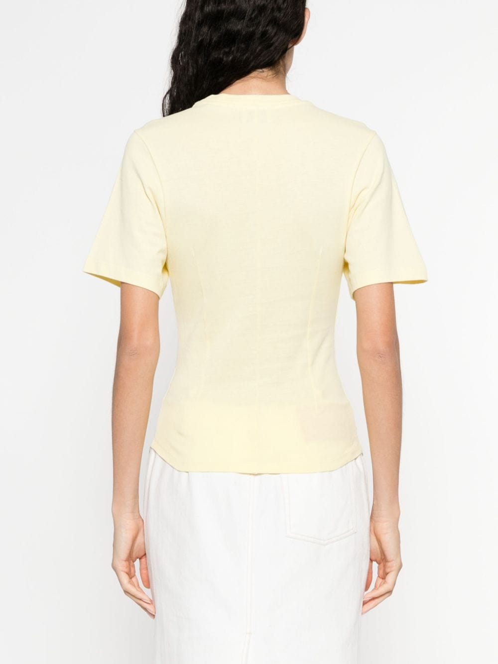 Shop Isabel Marant Gathered-detail Organic Cotton T-shirt In Yellow
