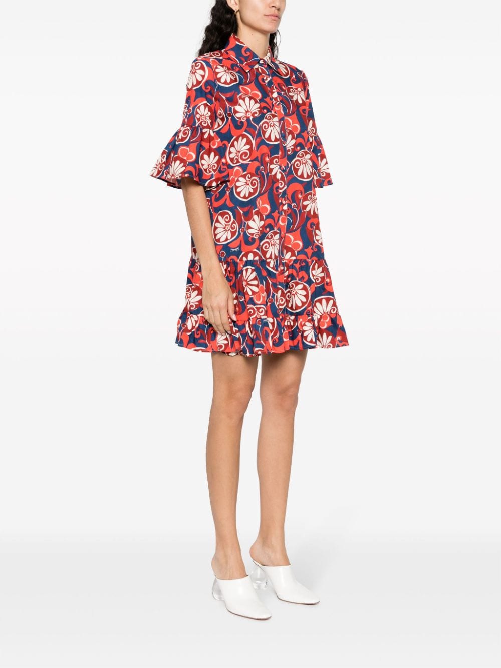 La DoubleJ Mini-jurk met bloemenprint Rood
