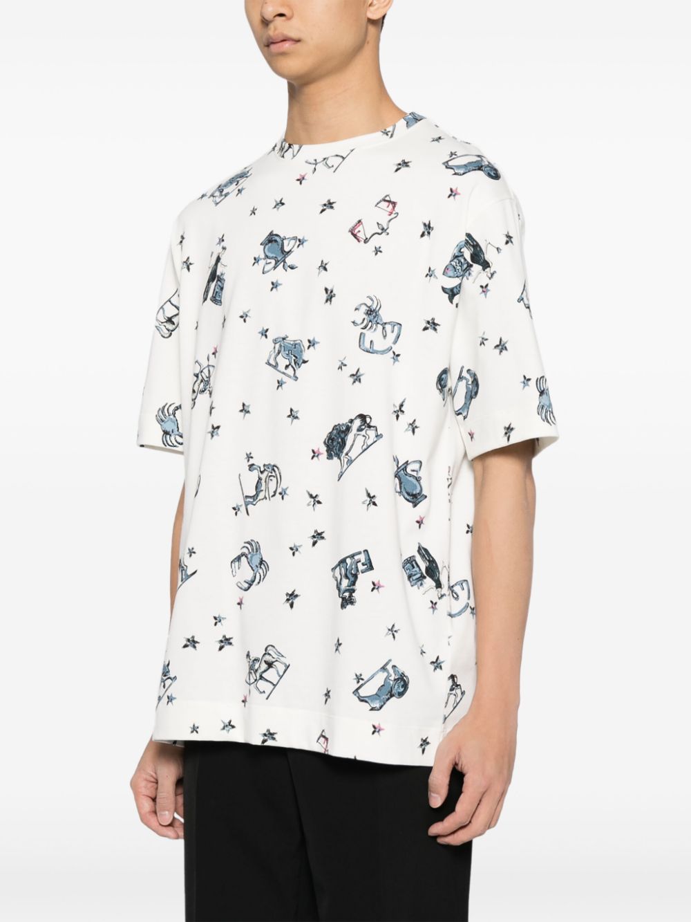 Shop Fendi Graphic-print Cotton T-shirt In White