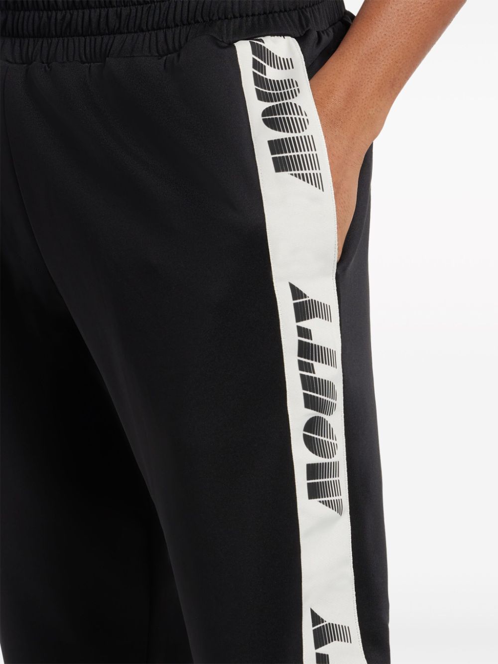 Shop Mouty Logo-print Elasticated-waist Track Pants In Schwarz
