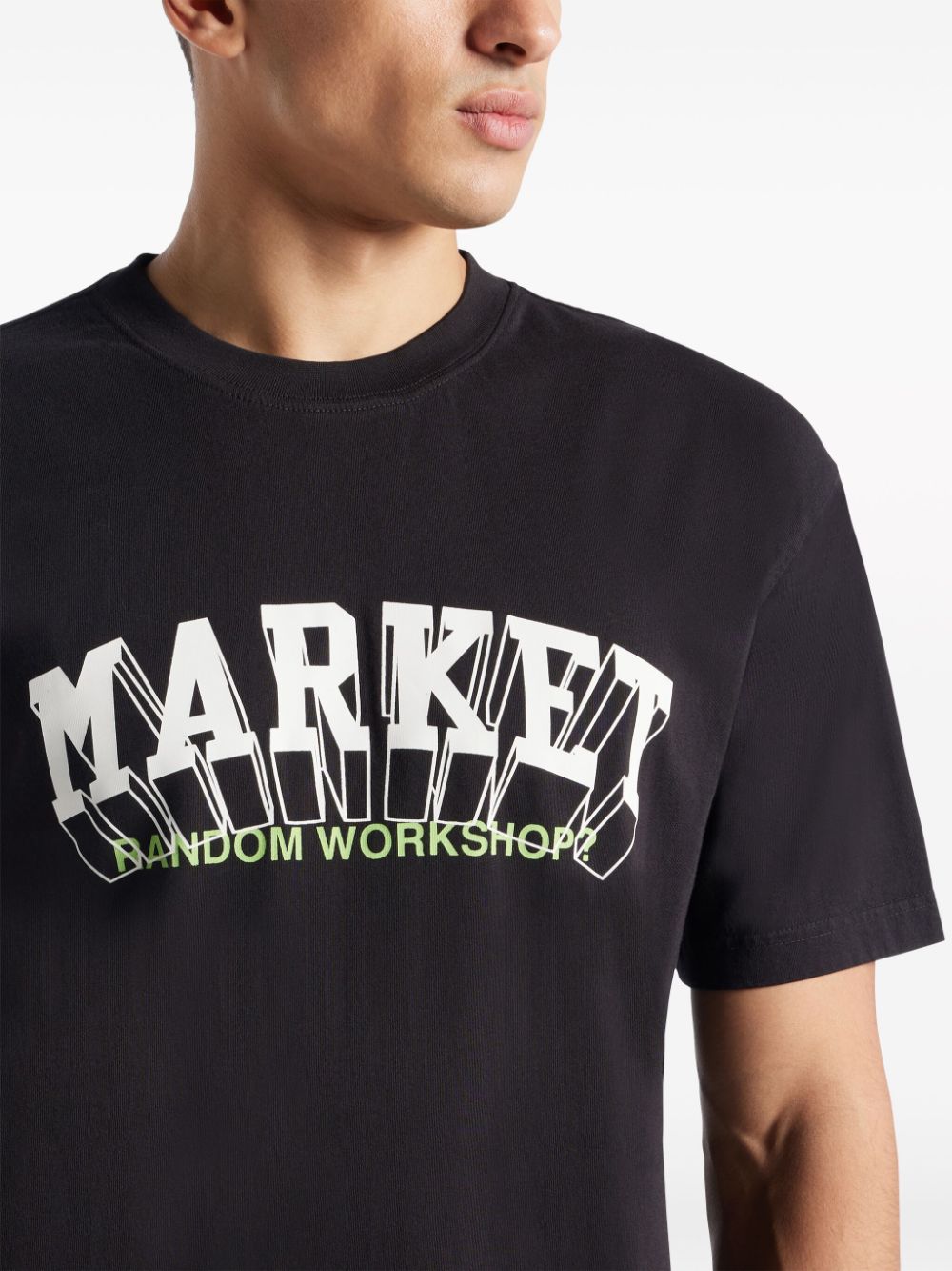 Shop Market Super  Cotton T-shirt In Black