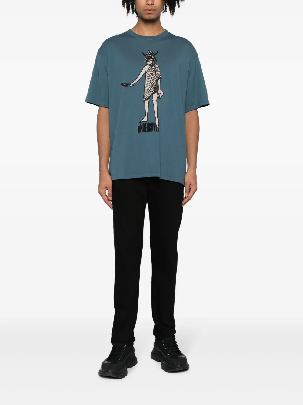 Undercover logo-print cotton T-shirt - Blauw