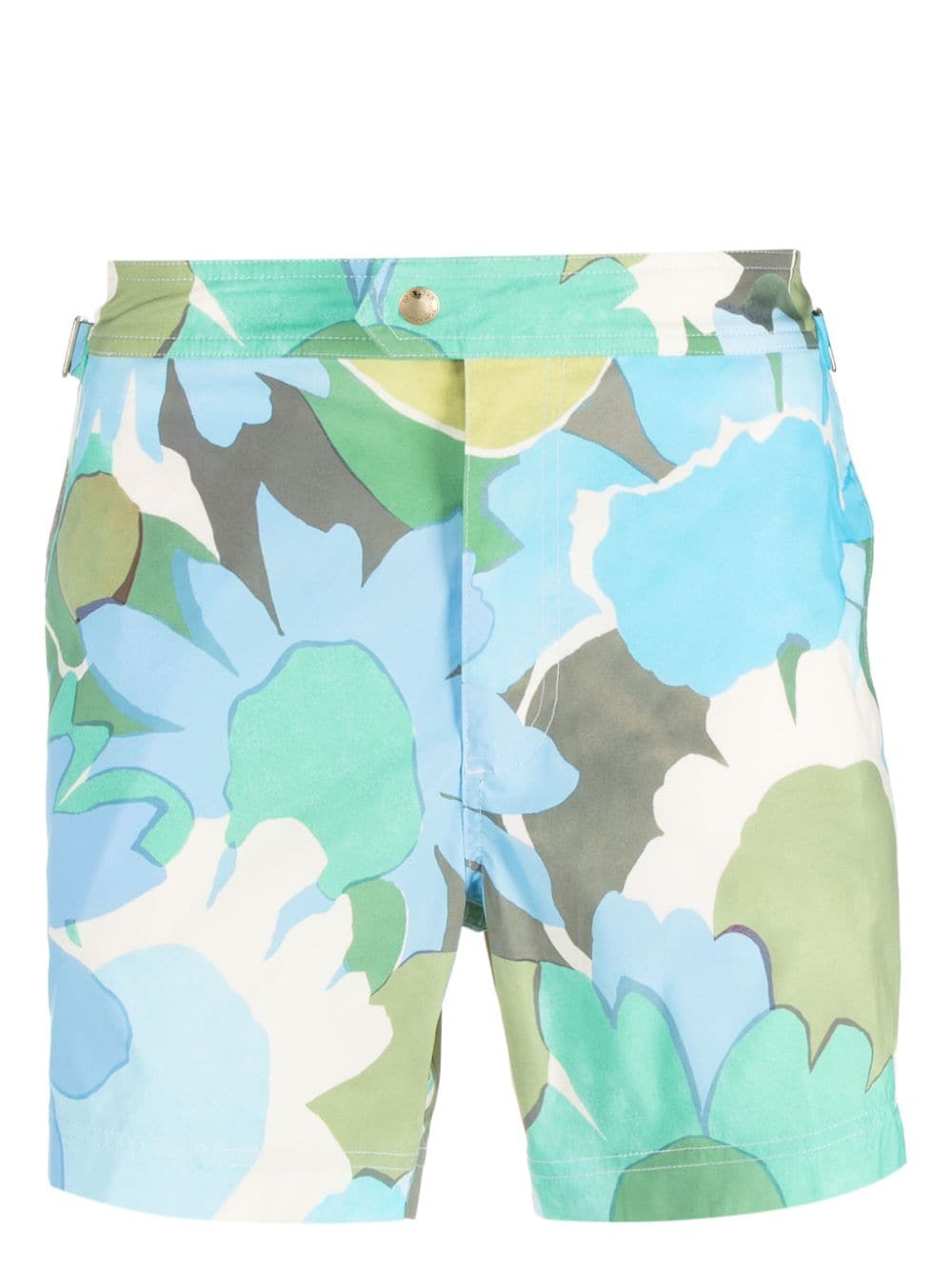 Tom Ford Floral-print Swim Shorts In Blue