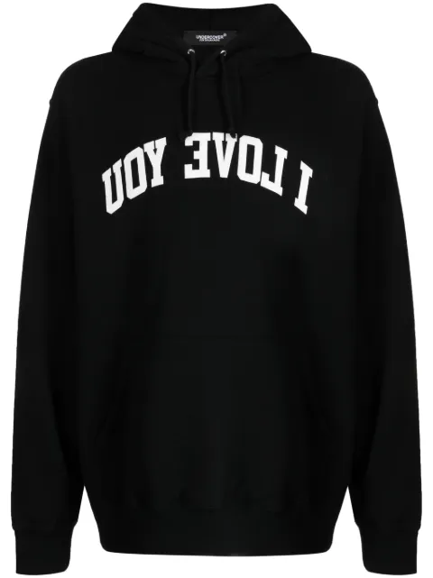 Undercover hoodie con eslogan estampado y cordones